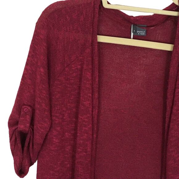 Urban Outfitters Short Sleeve Open Front Sweater Cardigan Roll Tab Sleeves Small - Picture 3 of 12